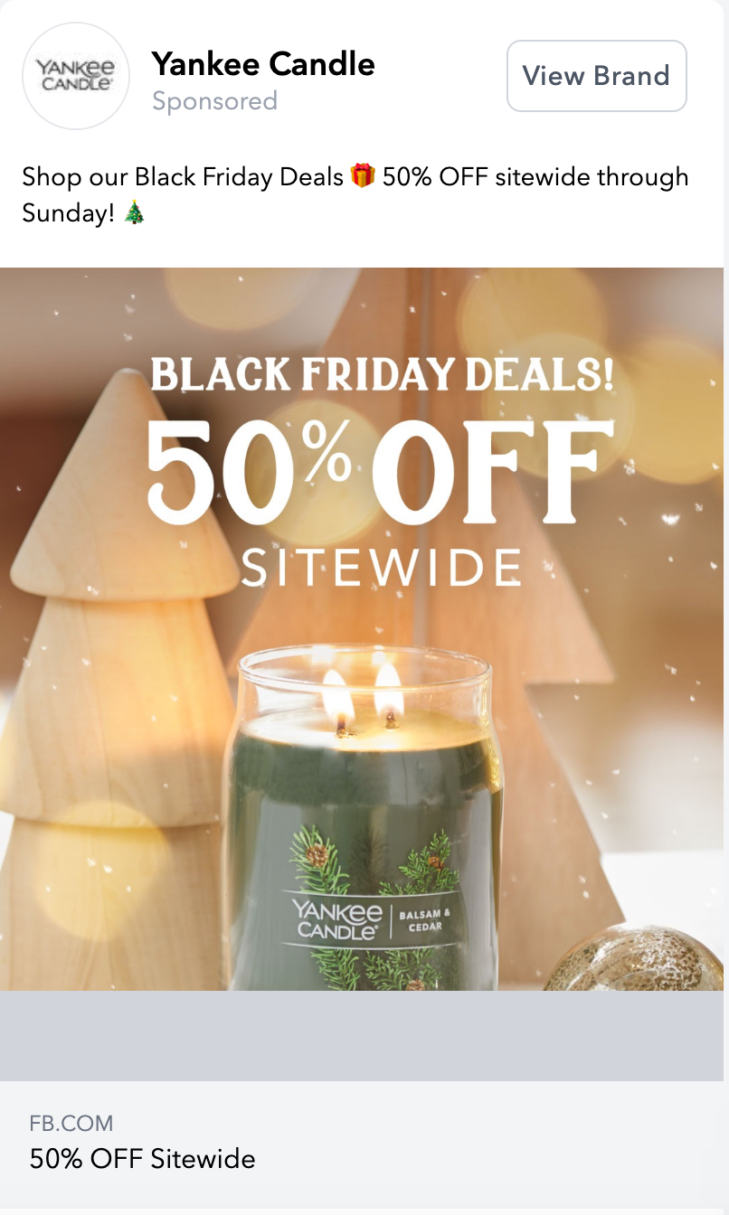 Black Friday Facebook ad